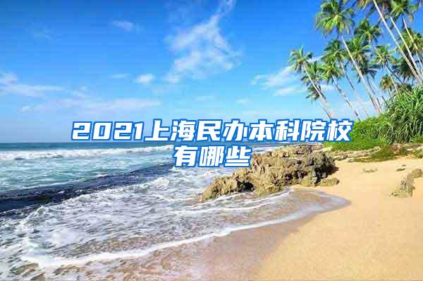 2021上海民办本科院校有哪些