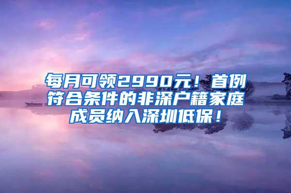 每月可领2990元！首例符合条件的非深户籍家庭成员纳入深圳低保！