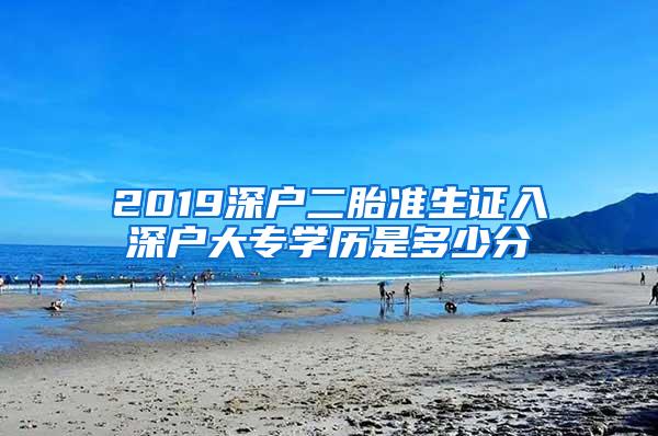 2019深户二胎准生证入深户大专学历是多少分