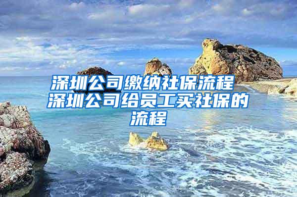 深圳公司缴纳社保流程 深圳公司给员工买社保的流程