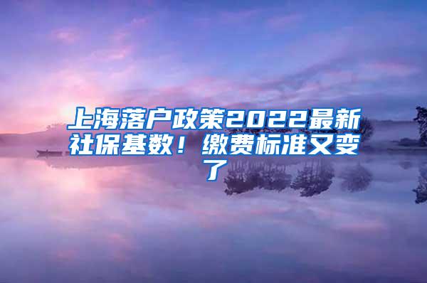 上海落户政策2022最新社保基数！缴费标准又变了