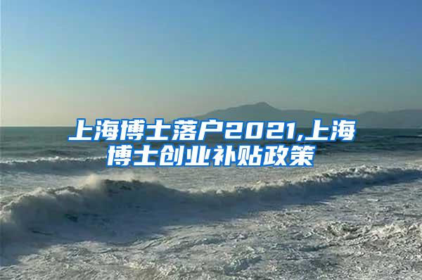 上海博士落户2021,上海博士创业补贴政策