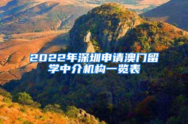 2022年深圳申请澳门留学中介机构一览表