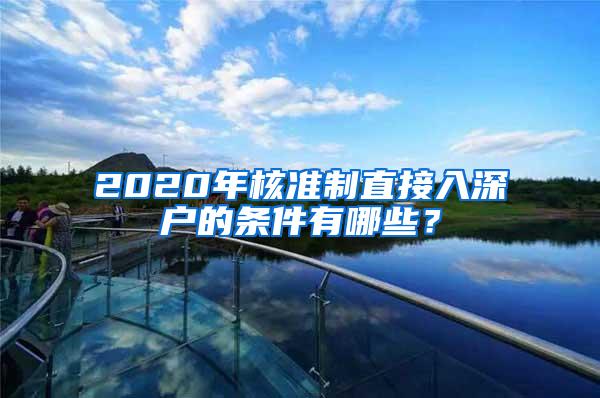 2020年核准制直接入深户的条件有哪些？