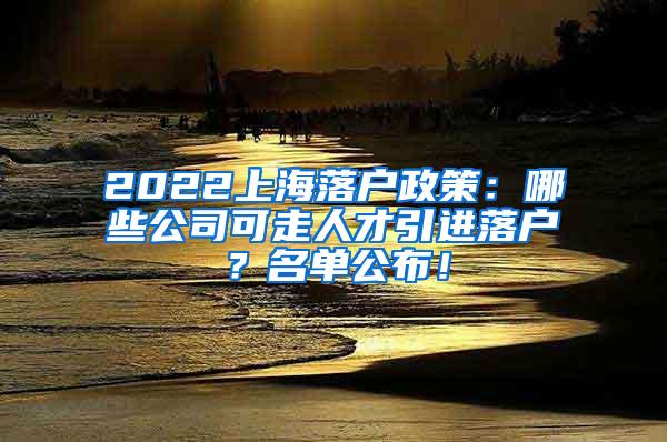 2022上海落户政策：哪些公司可走人才引进落户？名单公布！