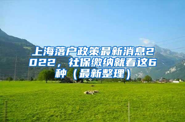 上海落户政策最新消息2022，社保缴纳就看这6种（最新整理）