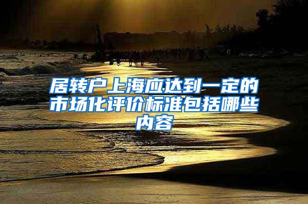 居转户上海应达到一定的市场化评价标准包括哪些内容