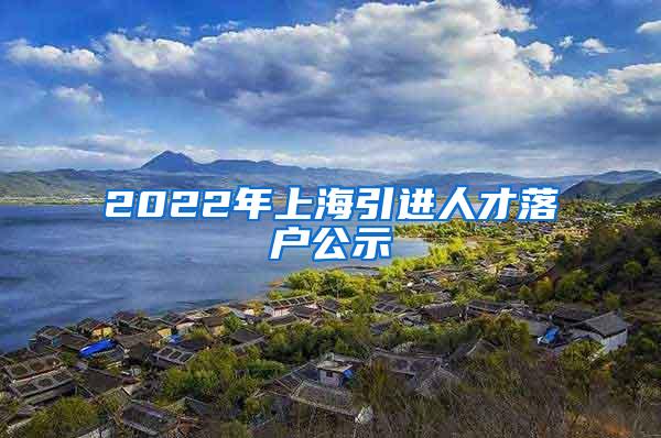 2022年上海引进人才落户公示