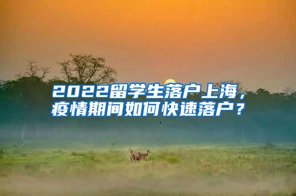 2022留学生落户上海，疫情期间如何快速落户？