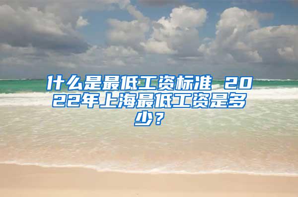 什么是最低工资标准 2022年上海最低工资是多少？