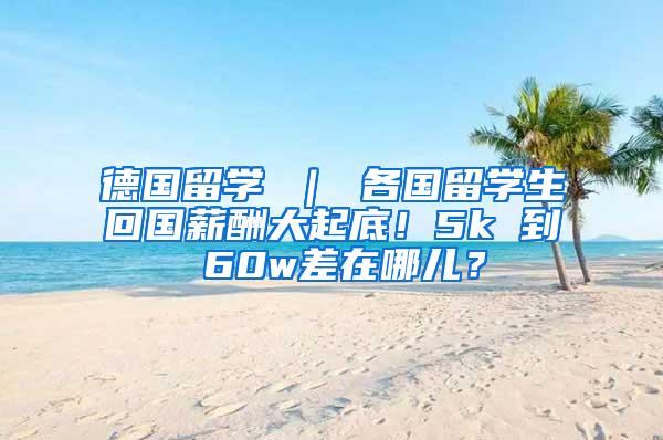德国留学 ｜ 各国留学生回国薪酬大起底！5k 到 60w差在哪儿？