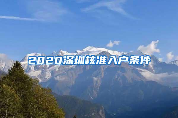 2020深圳核准入户条件