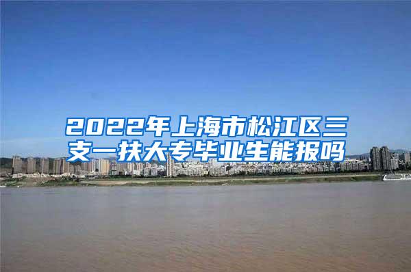 2022年上海市松江区三支一扶大专毕业生能报吗