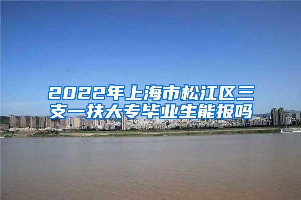 2022年上海市松江区三支一扶大专毕业生能报吗