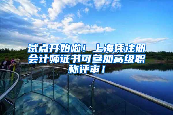 试点开始啦！上海凭注册会计师证书可参加高级职称评审！