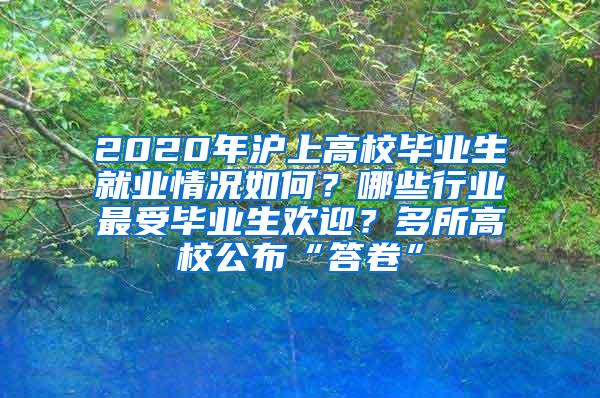 2020年沪上高校毕业生就业情况如何？哪些行业最受毕业生欢迎？多所高校公布“答卷”