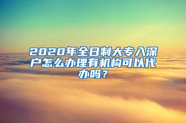 2020年全日制大专入深户怎么办理有机构可以代办吗？