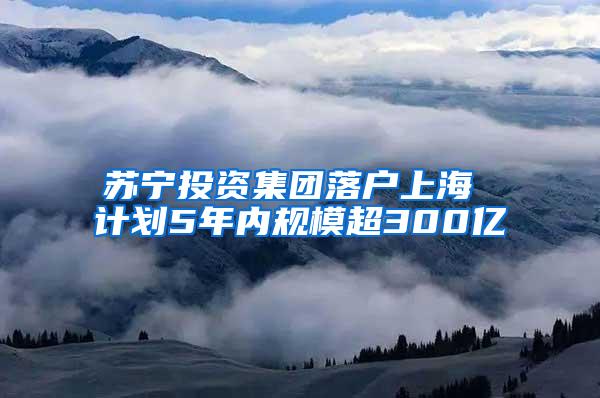 苏宁投资集团落户上海 计划5年内规模超300亿
