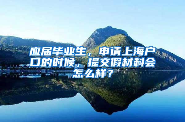 应届毕业生，申请上海户口的时候，提交假材料会怎么样？