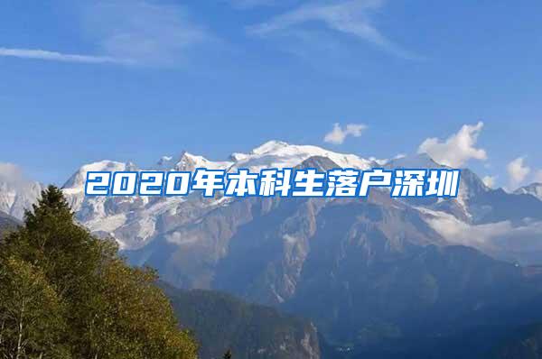 2020年本科生落户深圳