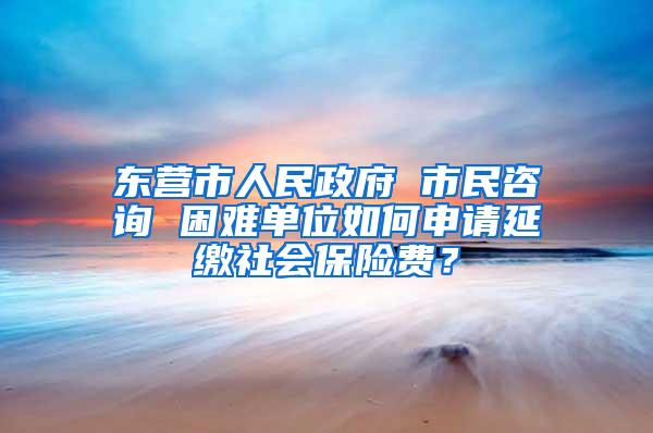 东营市人民政府 市民咨询 困难单位如何申请延缴社会保险费？