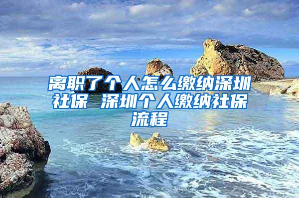 离职了个人怎么缴纳深圳社保 深圳个人缴纳社保流程