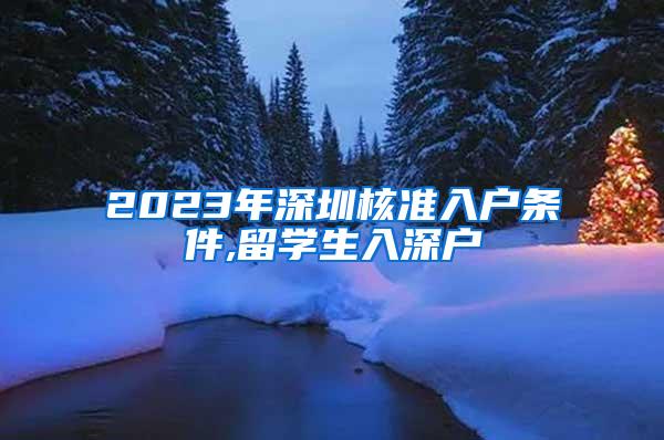 2023年深圳核准入户条件,留学生入深户