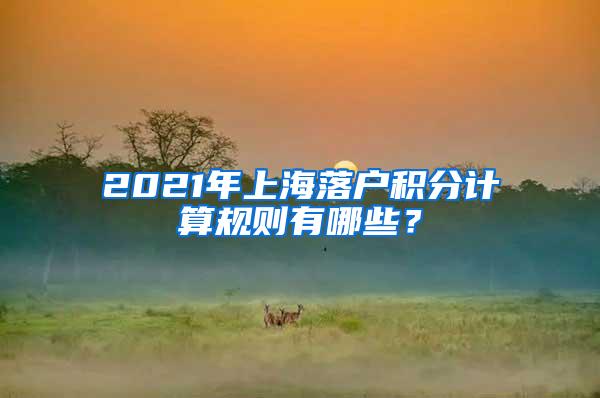 2021年上海落户积分计算规则有哪些？