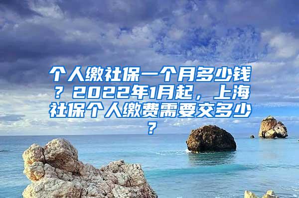 个人缴社保一个月多少钱？2022年1月起，上海社保个人缴费需要交多少？