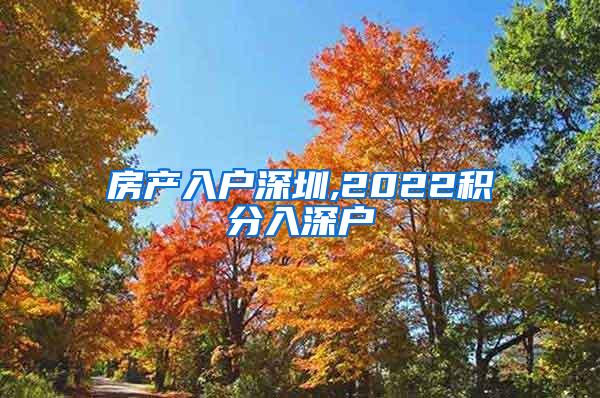 房产入户深圳,2022积分入深户