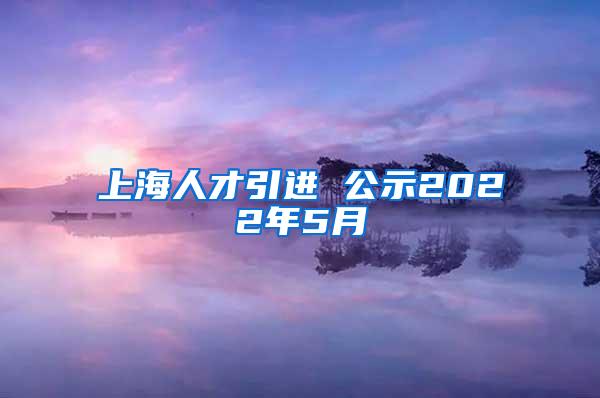 上海人才引进 公示2022年5月