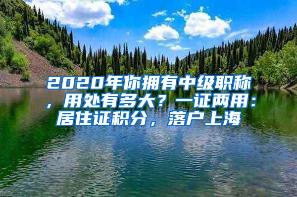 2020年你拥有中级职称，用处有多大？一证两用：居住证积分，落户上海