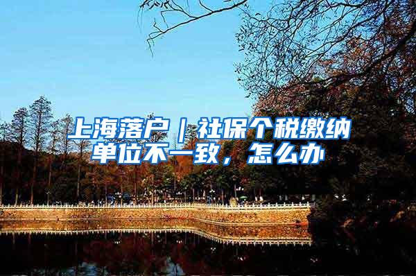 上海落户｜社保个税缴纳单位不一致，怎么办