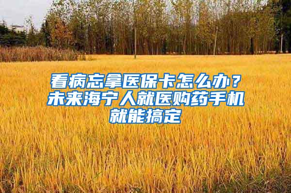 看病忘拿医保卡怎么办？未来海宁人就医购药手机就能搞定