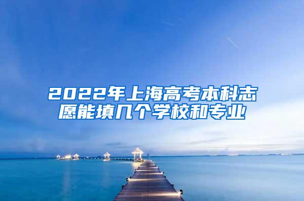 2022年上海高考本科志愿能填几个学校和专业