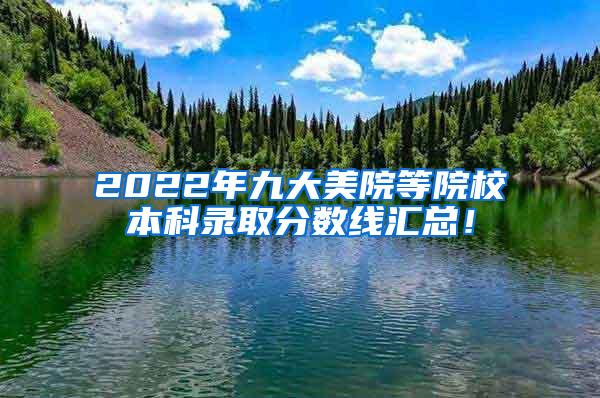 2022年九大美院等院校本科录取分数线汇总！