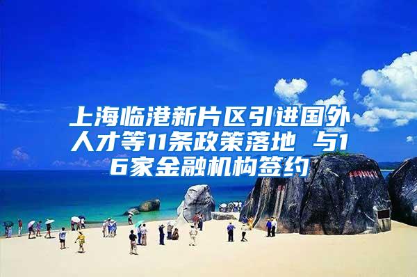 上海临港新片区引进国外人才等11条政策落地 与16家金融机构签约