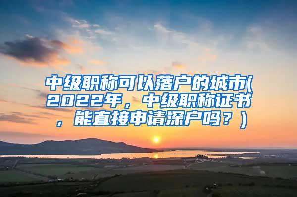 中级职称可以落户的城市(2022年，中级职称证书，能直接申请深户吗？)