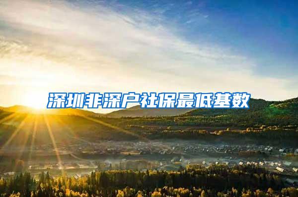 深圳非深户社保最低基数