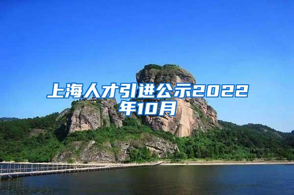 上海人才引进公示2022年10月