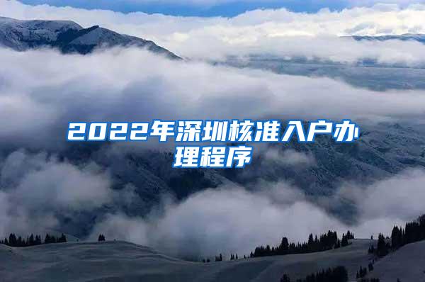 2022年深圳核准入户办理程序