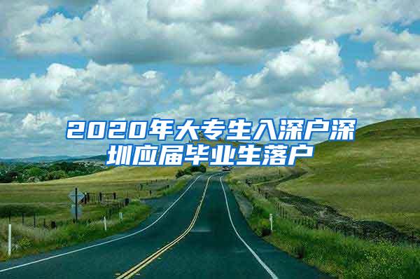 2020年大专生入深户深圳应届毕业生落户