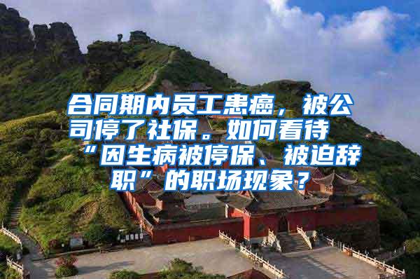 合同期内员工患癌，被公司停了社保。如何看待“因生病被停保、被迫辞职”的职场现象？