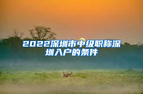 2022深圳市中级职称深圳入户的条件