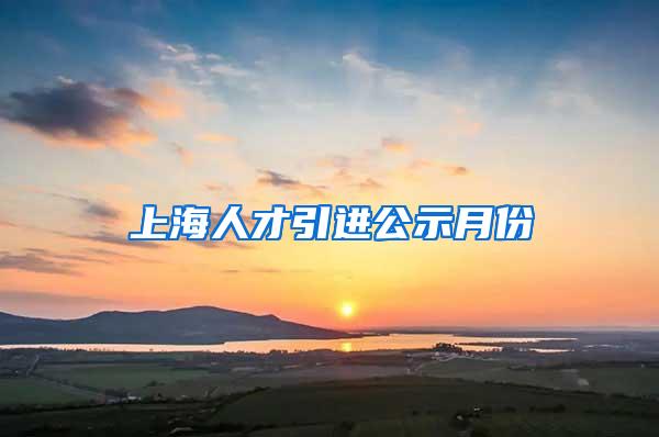 上海人才引进公示月份