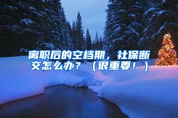 离职后的空档期，社保断交怎么办？（很重要！）