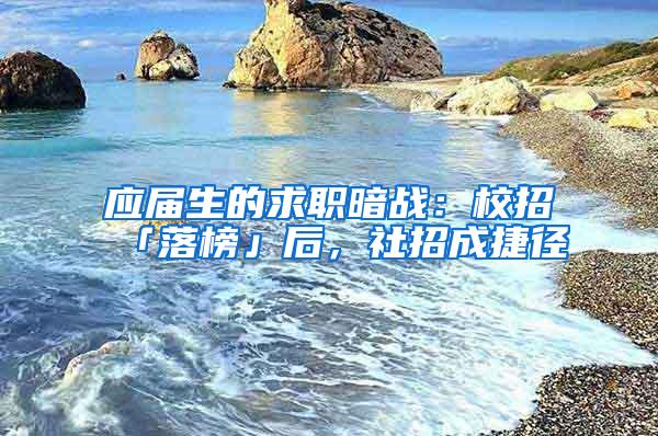 应届生的求职暗战：校招「落榜」后，社招成捷径