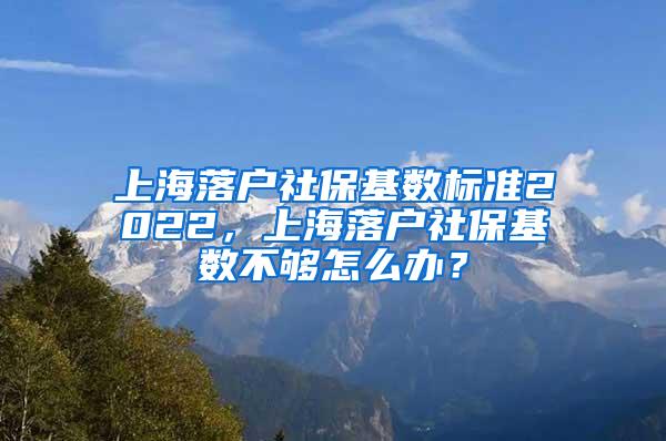 上海落户社保基数标准2022，上海落户社保基数不够怎么办？