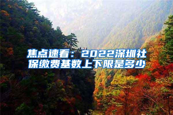 焦点速看：2022深圳社保缴费基数上下限是多少