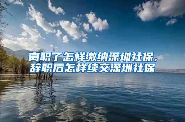 离职了怎样缴纳深圳社保,辞职后怎样续交深圳社保